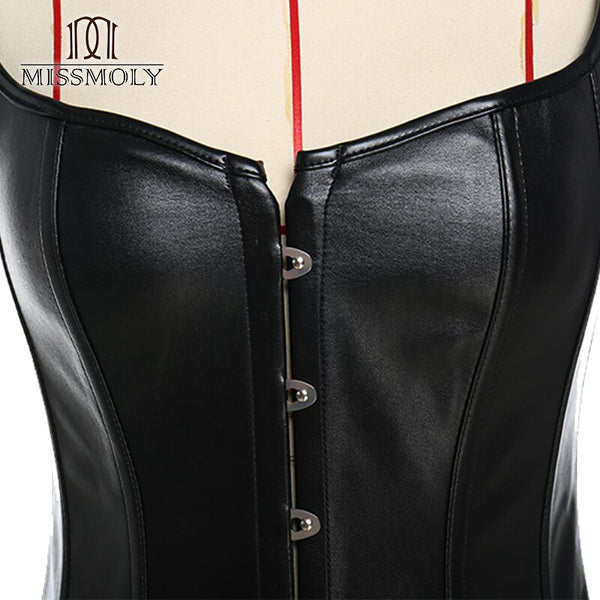 Steampunk Corsets sexy Gothic corset 10 Steel Bones Bustier plus size Leather Women Corselet Bodyshaper Overbust Tops | Vimost Shop.