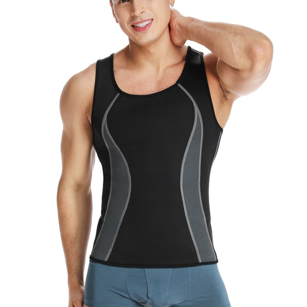 Men's Neoprene Workout Zipper No Zip Tank Tops Sweat Sauna Suits Waist Trainer Slimming Body Shaper Thermo Gym Vest Black | Vimost Shop.