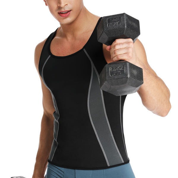 Men's Neoprene Workout Zipper No Zip Tank Tops Sweat Sauna Suits Waist Trainer Slimming Body Shaper Thermo Gym Vest Black | Vimost Shop.