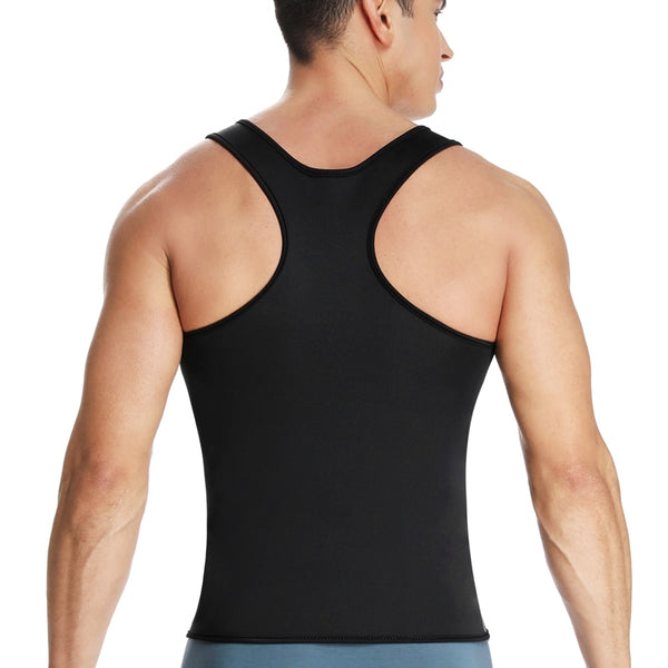 Men's Neoprene Workout Zipper No Zip Tank Tops Sweat Sauna Suits Waist Trainer Slimming Body Shaper Thermo Gym Vest Black | Vimost Shop.