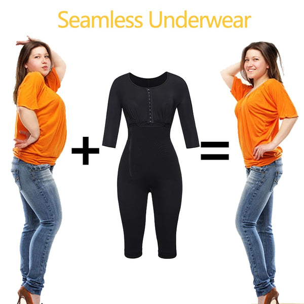 Women Full Body Shaper Post Partum Bodysuits Slimming Underwear Waist Girdles Trainer Butt Lifter Plus Size Shapewear | Vimost Shop.