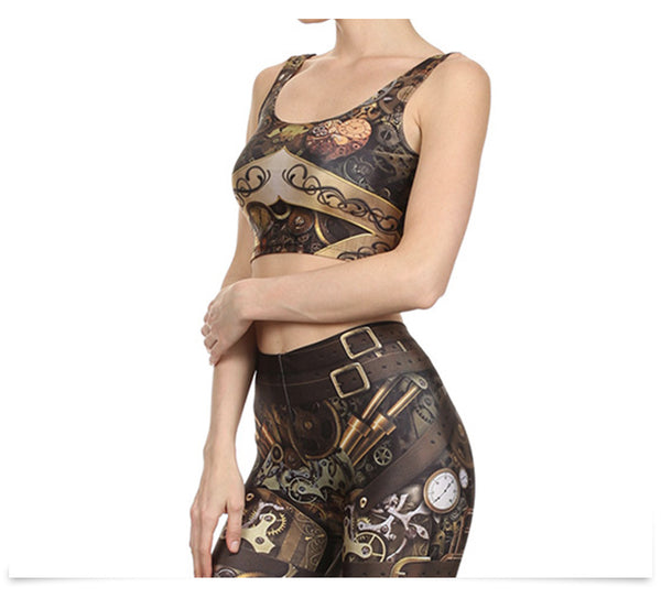 3D Digital Print Woman Cropped Crop Top Sexy Fitness Tops Sleeveless Mechanical Gear women top | Vimost Shop.