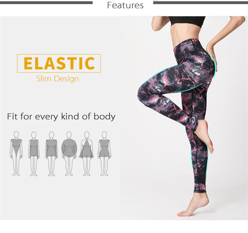 Running Fitness Yoga Pants Women Workout Print Leggings Training | Vimost Shop.