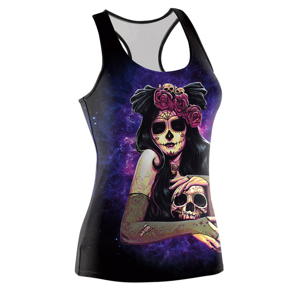 The Nightmare Before Christmas Tank Top for Women Corpse Bride Gothic Style Halloween Sleeveless Vest | Vimost Shop.