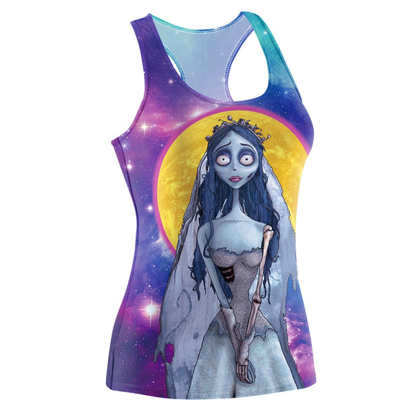 The Nightmare Before Christmas Tank Top for Women Corpse Bride Gothic Style Halloween Sleeveless Vest | Vimost Shop.