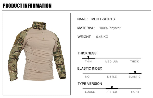 T-shirts Men Navy Military Tactical T-shirts Long Sleeve Combat Army tshirts Quick Dry Multicam Airsoft Man Top Tees | Vimost Shop.