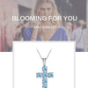 Natural Swiss Blue Topaz 925 Sterling Silver Gemstone Cross Pendant Necklaces for Women Fine Jewelry Collares | Vimost Shop.