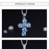 Natural Swiss Blue Topaz 925 Sterling Silver Gemstone Cross Pendant Necklaces for Women Fine Jewelry Collares | Vimost Shop.