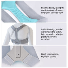 Silver Adjustable Back Posture Corrector Back Pain Relief Belt Spine Waist Support Correction Straps Posture Belt For Men Women | Vimost Shop.