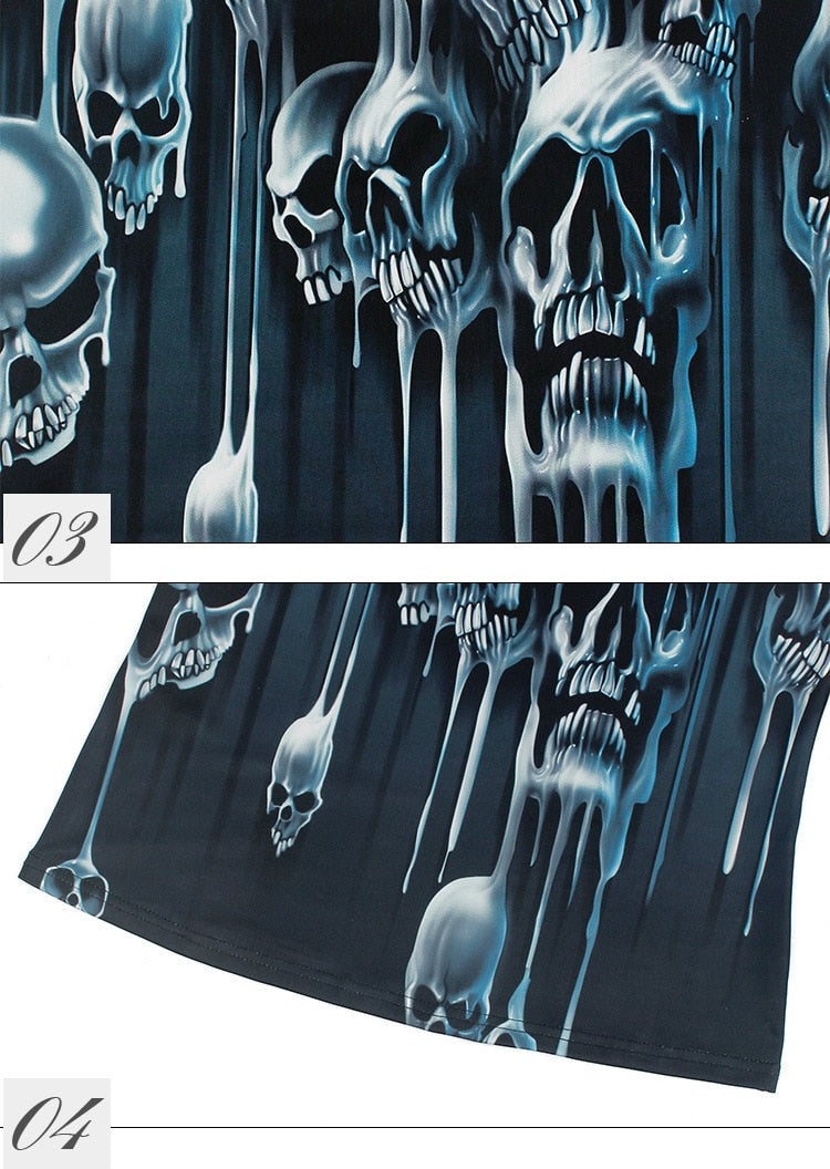 Fashion Halloween Sugar Skull Rose Girl Tank Top for Women Gothic Style Back Cross Sleeveless Vest | Vimost Shop.