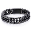 316L Stainless Steel Bracelet Hip Hop Cut Rombo Curb Link Chain for Mens Boys Black Wristband Male Jewelry Gifts | Vimost Shop.