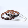 Fashion Women Punk Chain Fashion Belt Adjustable Black Double/Single Eyelet Grommet Leather Buckle Belt | Vimost Shop.