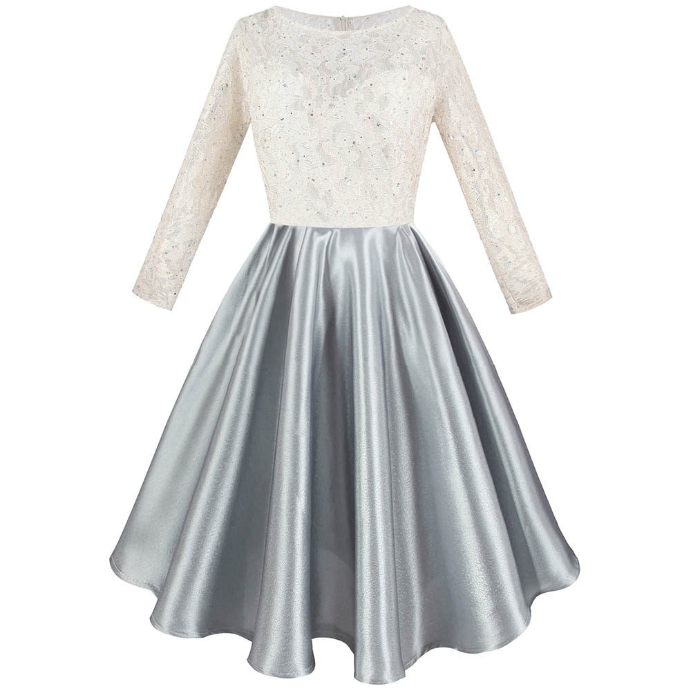 Half Sleeve Sequin See Through Formal Party Long Evening Dresses | Vimost Shop.