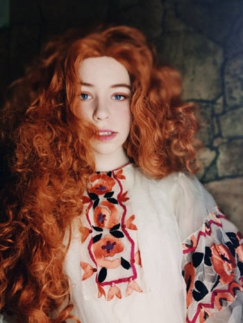 Merida Wig Orange Wig Tinker Bell Princress Belle Ariel Rapunzel Wig Brown Red Blonde Long Synthetic Cosplay Women Wig | Vimost Shop.