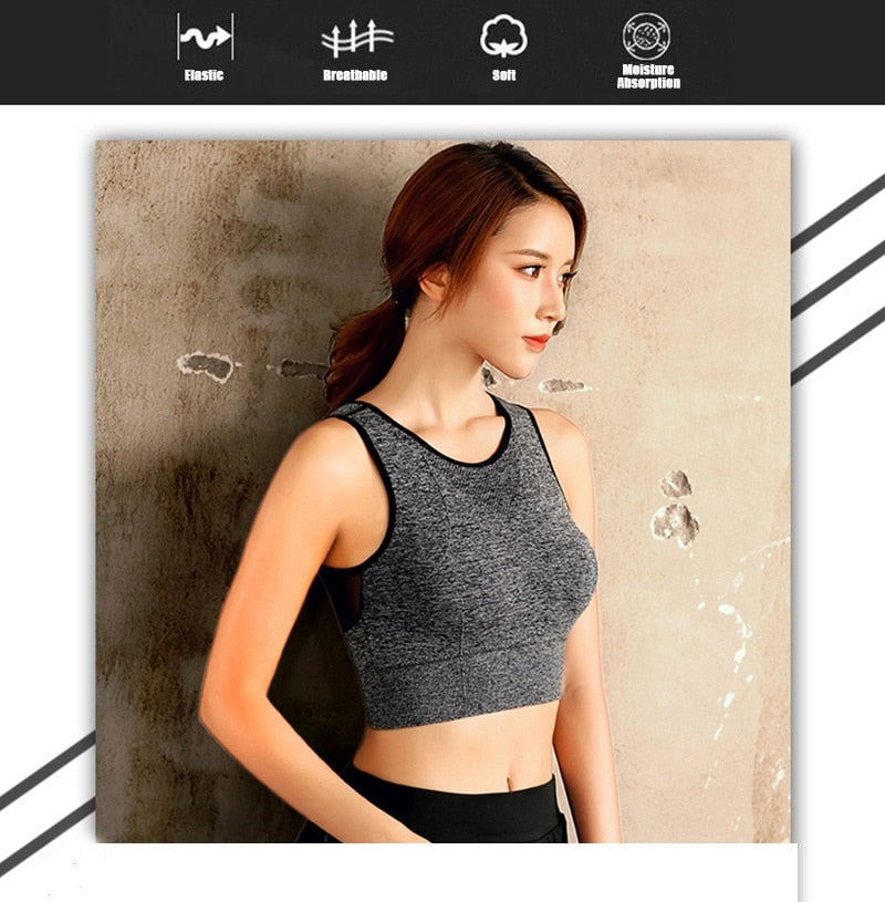 Sexy Back Yoga Bra Solid Cross Sports Tank Top Fast Dry Vest | Vimost Shop.