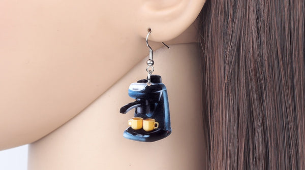 Acrylic Novelty Coffee Machine Earrings Drop Dangle Cute Fashion Jewelry For Women Girls Teens Gift Charms Decoration | Vimost Shop.