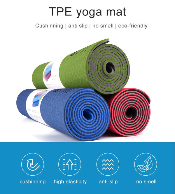 6MM TPE Non-slip Yoga Mats For Fitness Pilates Gym Exercise Sport | Vimost Shop.