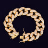 22mm Baguette Zircon Miami Cuban Link Bracelet Iced out Men's Hip hop Street Rock Jewelry Gold Color Chain 7" 8" | Vimost Shop.