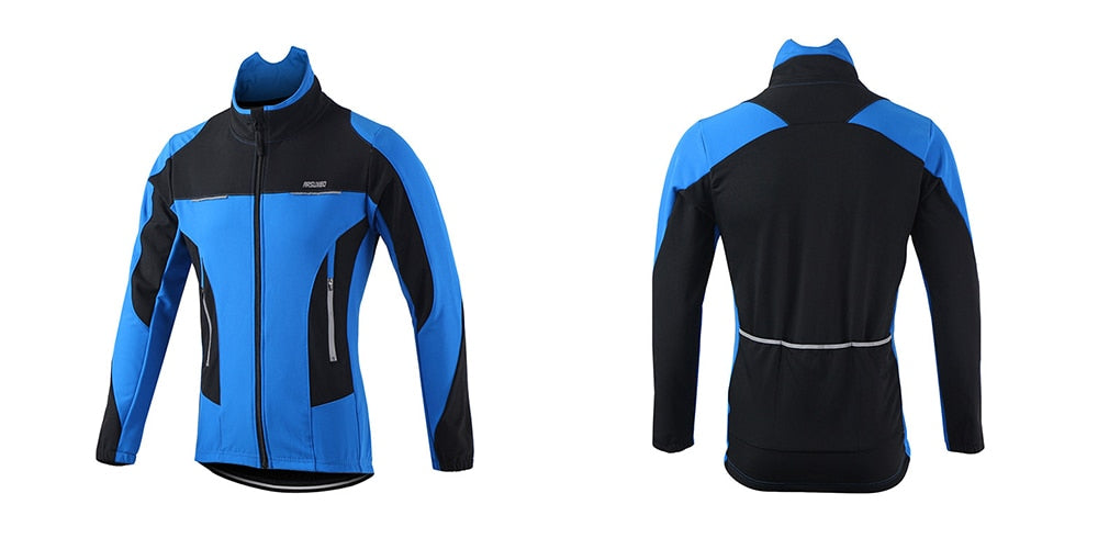 Men Winter Thermal Cycling Jacket Windproof Waterproof MTB Bike Jacket Sports Softshell Coat Bicycle Clothing Reflective