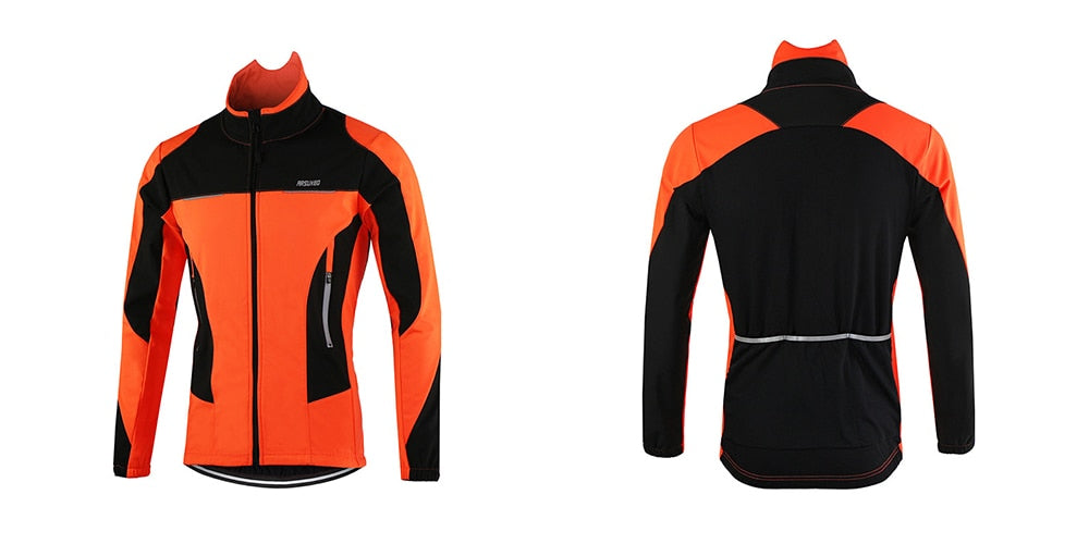 Men Winter Thermal Cycling Jacket Windproof Waterproof MTB Bike Jacket Sports Softshell Coat Bicycle Clothing Reflective
