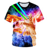 Galaxy Space 3D T Shirt Lovely Kitten Cat Eat Taco Pizza Funny Tops Tee Short Sleeve Summer Shirts | Vimost Shop.