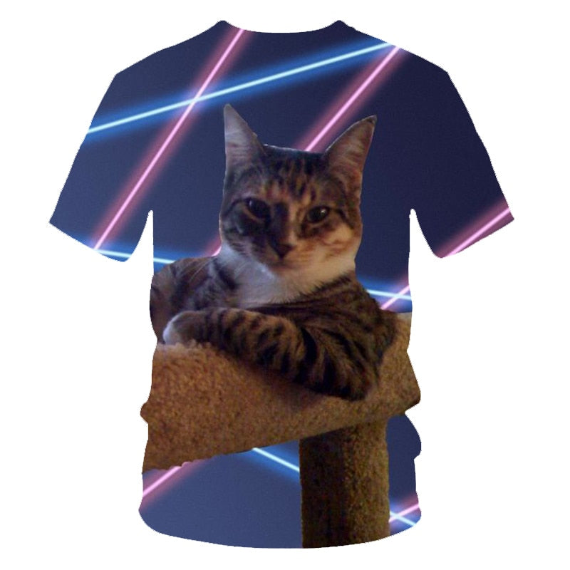 Galaxy Space 3D T Shirt Lovely Kitten Cat Eat Taco Pizza Funny Tops Tee Short Sleeve Summer Shirts | Vimost Shop.