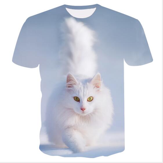 Night cat lady T-shirt women's short sleeves top 3d harajuku Tees top plus size animal T-shirt t shirt women | Vimost Shop.