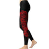 Women Push Up Skinny Polyester Leggings Red Rose Pattern Printing Elastic Force Fitness Leggings | Vimost Shop.
