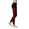 Women Push Up Skinny Polyester Leggings Red Rose Pattern Printing Elastic Force Fitness Leggings | Vimost Shop.