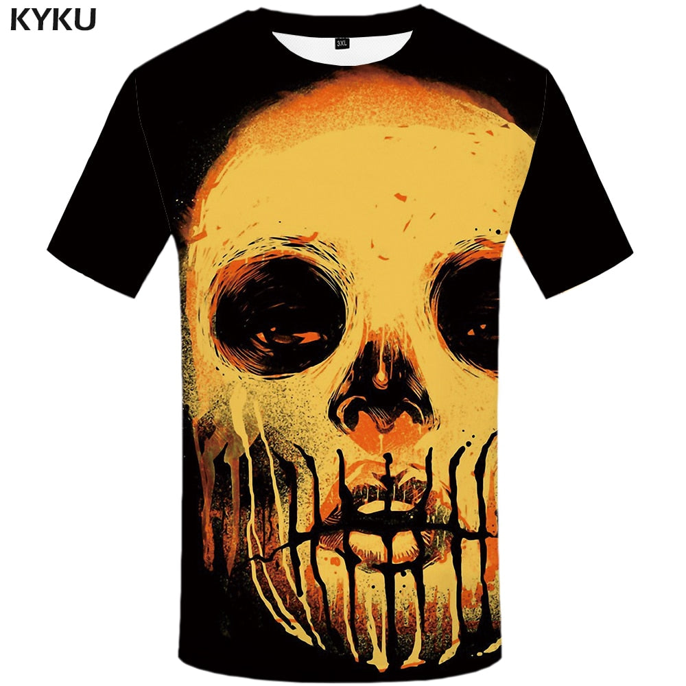 Skull T-shirt Men Flower Tshirts Casual Character Anime Clothes Harajuku Tshirt Printed Animal T-shirts 3d | Vimost Shop.