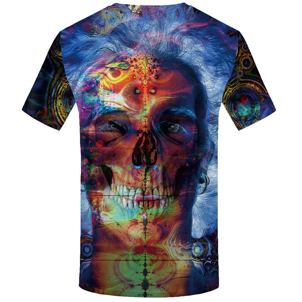 Skull T-shirt Men Flower Tshirts Casual Character Anime Clothes Harajuku Tshirt Printed Animal T-shirts 3d | Vimost Shop.