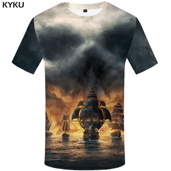 Skull T shirt Men Metal Tshirt Printed Rose Anime Clothes War Shirt Print Harajuku T-shirts 3d Mens Clothing | Vimost Shop.