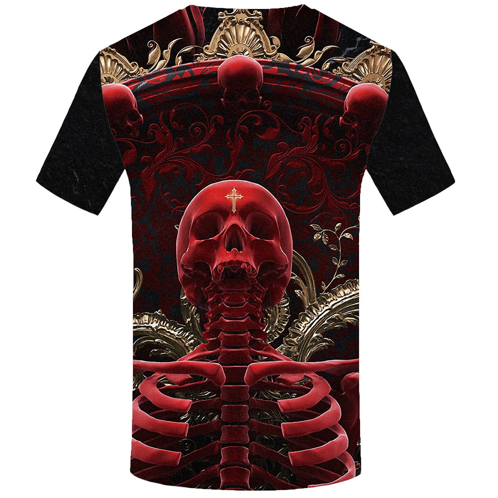 Skull T shirt Men Metal Tshirt Printed Rose Anime Clothes War Shirt Print Harajuku T-shirts 3d Mens Clothing | Vimost Shop.