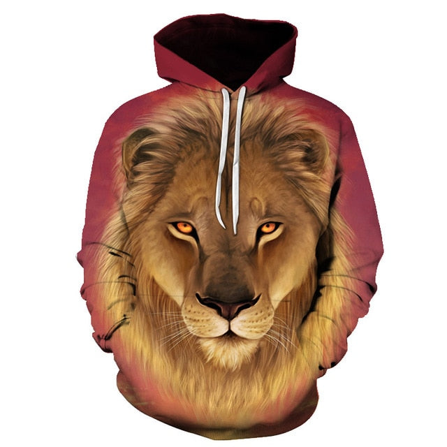 Novelty Flame Lion Hoodie Men's Animal Men's Clothing Flame Hoodie Sweatshirt Sweatshirt 3D Hoodie Sportswear Unisex clothing | Vimost Shop.