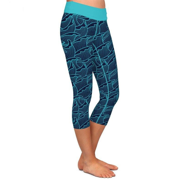 New Fashion Sea Wave Digital Printing High Waist  Women | Vimost Shop.