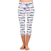New High Elastic Capri Leggings High Waist Flowers Print Plus Size Mid-Calf 3/4 Stretch Women Leggings for Summer | Vimost Shop.
