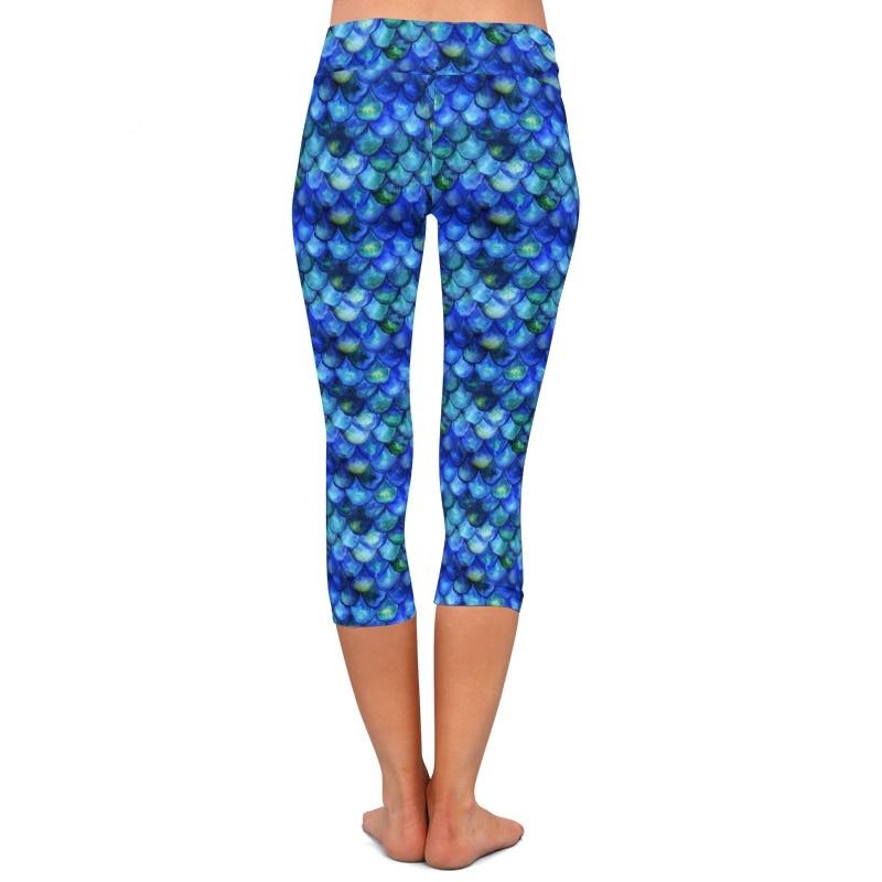 Women Trousers Digital Print Women Mermaid Fish Scale High Waist Capri Leggings  Plus Size Trousers Stretch Pants | Vimost Shop.