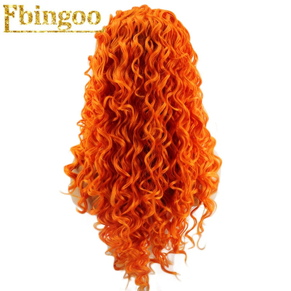 Ombre Purple Red Pink Blonde Brown Orange Wig Long Kinky Curly Synthetic Lace Front Wig Women High Temperature Fiber | Vimost Shop.