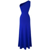 One Shoulder Beading Split Hollow Out Long Evening Dress Blue | Vimost Shop.