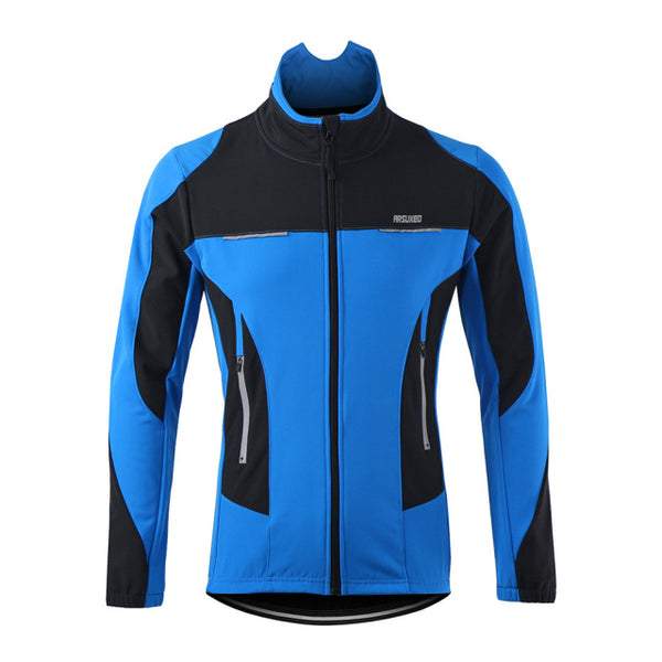 Men Winter Thermal Cycling Jacket Windproof Waterproof MTB Bike Jacket Sports Softshell Coat Bicycle Clothing Reflective
