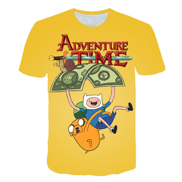 Summer new animation Adventure Time T-Shirt Finn and Jake tshirt man The dog face funny Cartoon 3d print Unisex t shirt men | Vimost Shop.