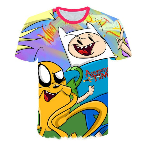 Summer new animation Adventure Time T-Shirt Finn and Jake tshirt man The dog face funny Cartoon 3d print Unisex t shirt men | Vimost Shop.