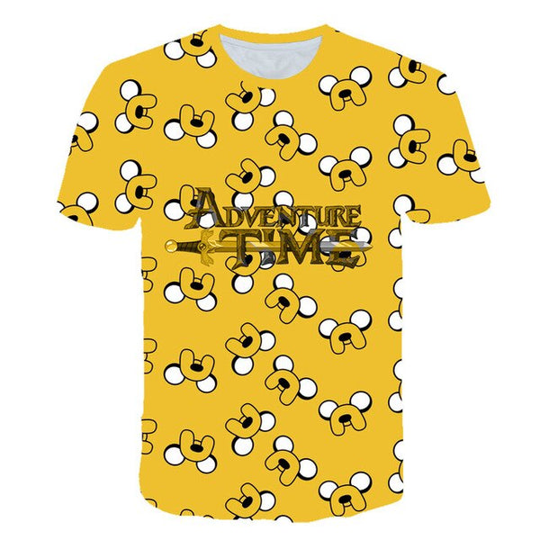 Summer new animation Adventure Time T-Shirt Finn and Jake tshirt man The dog face funny Cartoon 3d print Unisex t shirt men | Vimost Shop.