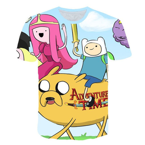 Summer new animation Adventure Time T-Shirt Finn and Jake tshirt man The dog face funny Cartoon 3d print Unisex t shirt men | Vimost Shop.