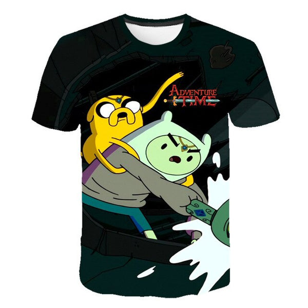 Summer new animation Adventure Time T-Shirt Finn and Jake tshirt man The dog face funny Cartoon 3d print Unisex t shirt men | Vimost Shop.