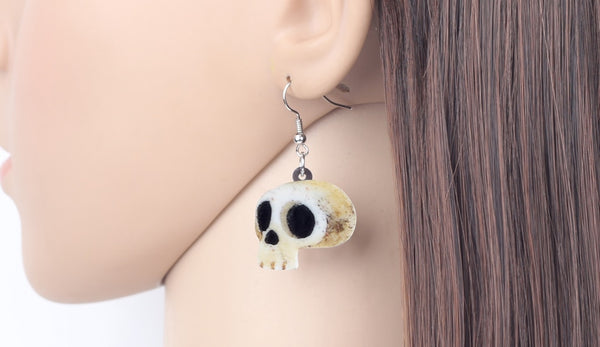 Acrylic Halloween Rose Flower Skull Earrings Drop Dangle Big Long Fashion Punk Jewelry For Women Girls Ladies Accessories | Vimost Shop.