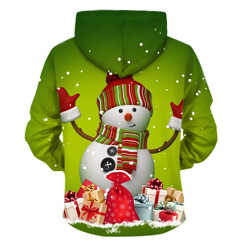 Women CHRISTMAS Snowman 3D Sweater hooded | Vimost Shop.