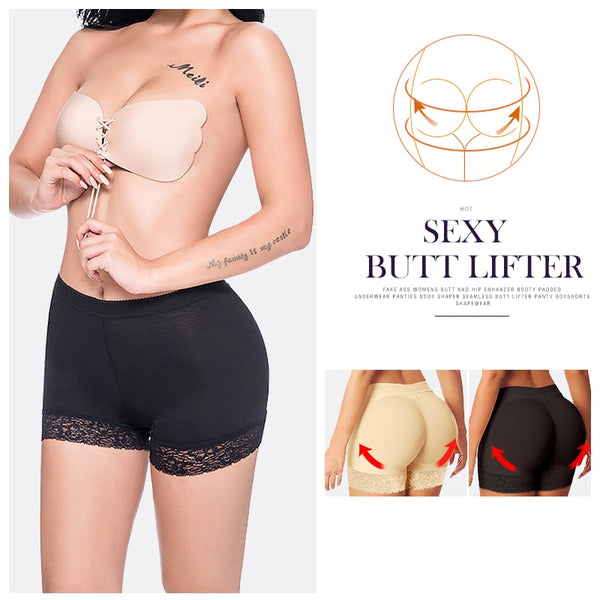 FAKE ASS Womens Butt and Hip Enhancer Booty Padded Underwear Panties Body Shaper Seamless Butt Lifter Panty Boyshorts Shapewear | Vimost Shop.