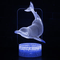 Remote / Touch Control 3D LED Night Light LED Table Desk Lamp Dolphin LED Night Light Color Change 3D LED Light for Kids Gift 30 | Vimost Shop.