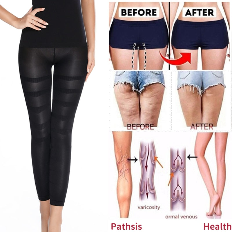 Shapewear Anti Cellulite Compression Leggings Leg Slimming Body Shaper High Waist Tummy Control Panties Thigh Sculpting Slimmer | Vimost Shop.